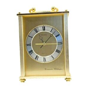 Seiko Westminster Whittington Mantel Clock Vintage Brass Chime Japan